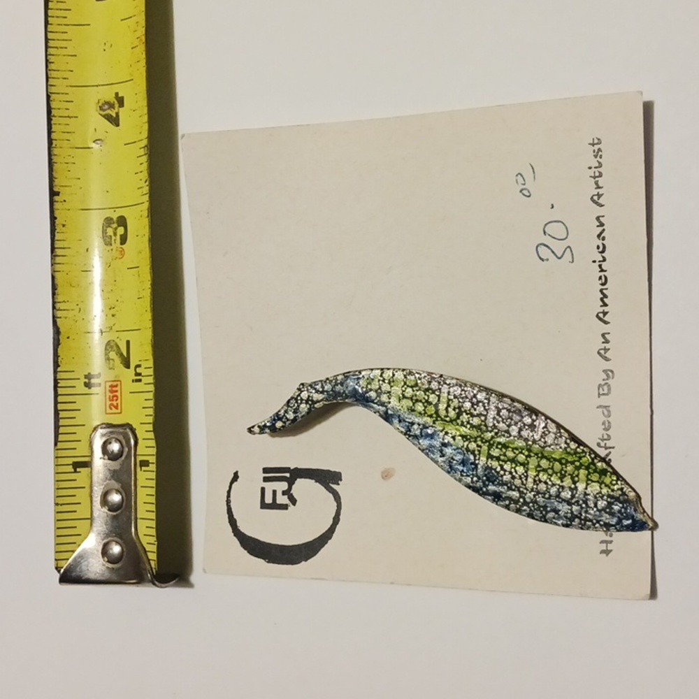 Brooch Vintage Hand Crafted Enamel on Copper Fish American Artist #eshopchicago - Picture 2 of 4